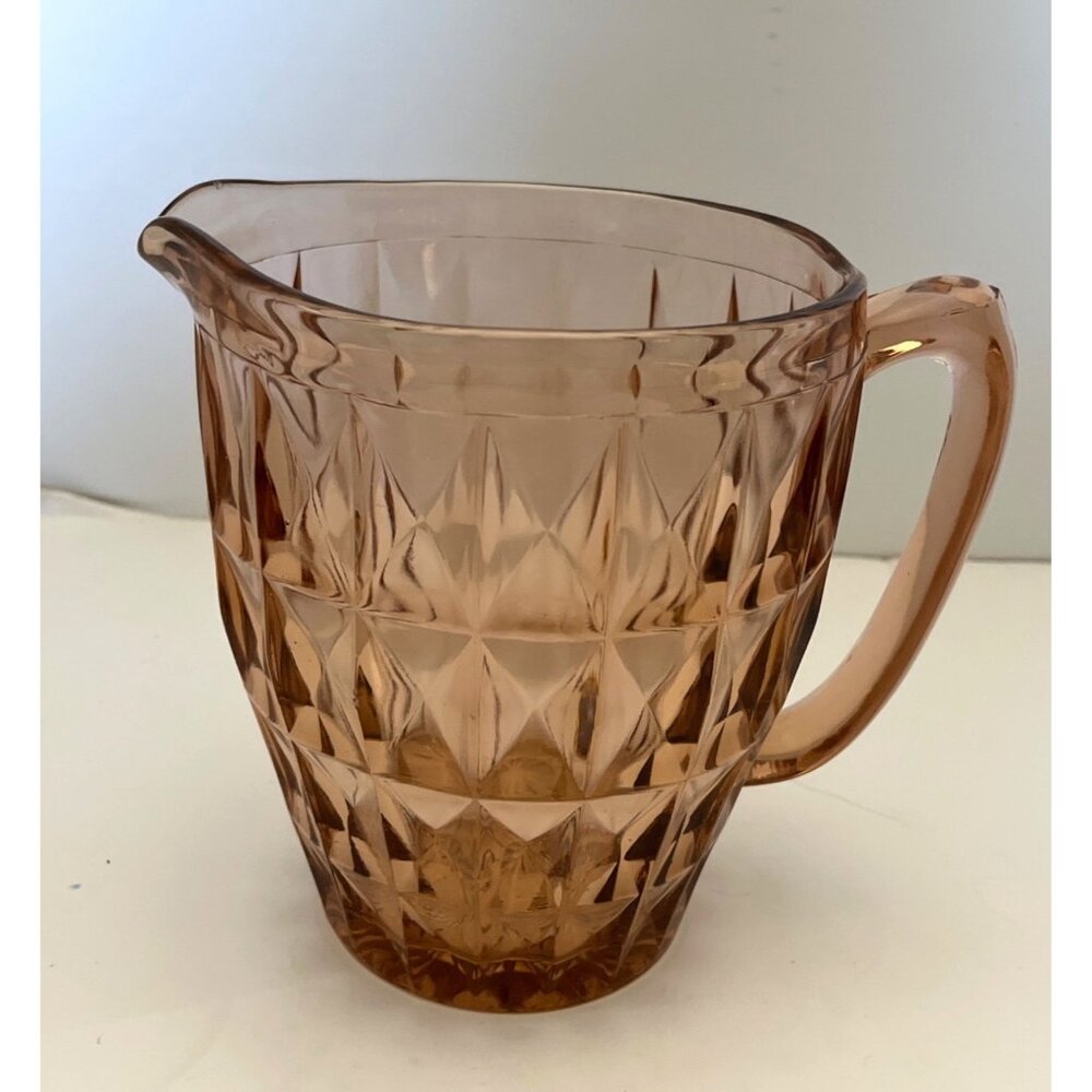 Jeannette Windsor Diamond Pink Depression Glass Pitcher